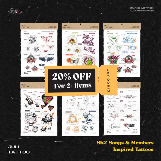 Set #1 | SKZ Songs Inspired Tattoo Stickers | 20cm*15cm